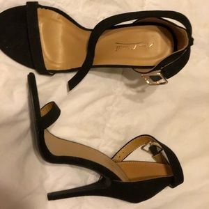 Black heeled sandals